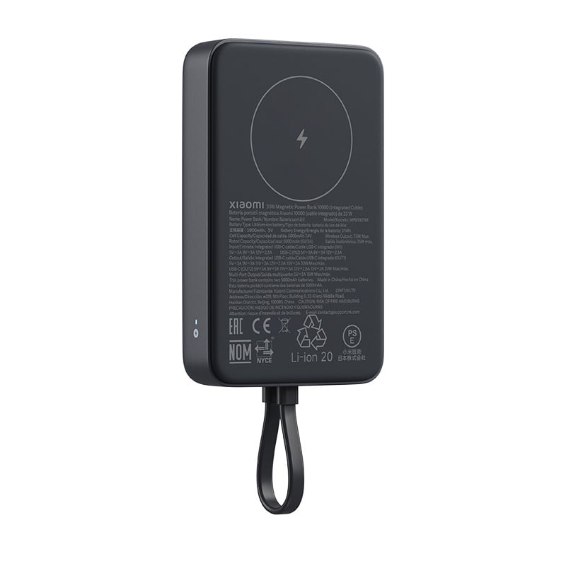 Xiaomi 33W Manyetik Power Bank 10000mAh (Entegre Kablo) Gri
