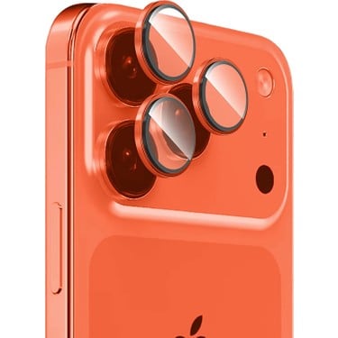 Sunix Safir iPhone 17 Pro / 17 Pro Max Kamera Lensi Orange