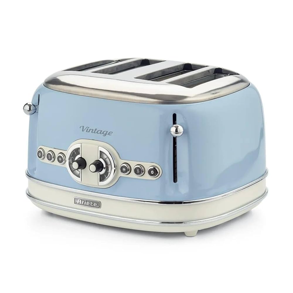 Ariete 0156 Vintage Ekmek Kızartma Makinesi 4 Gözlü Mavi Renk