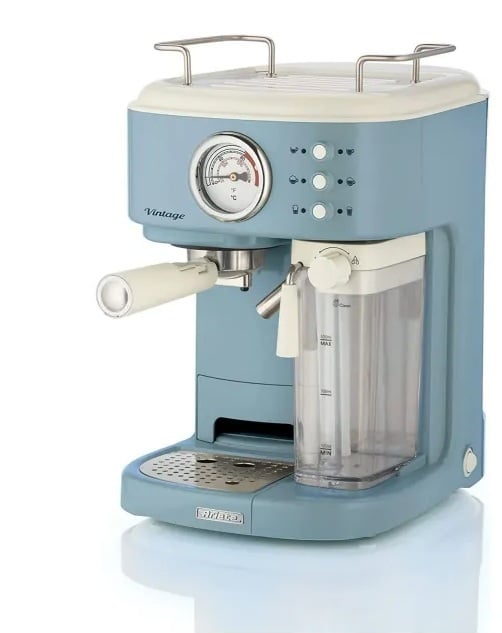 Ariete Vintage Kahve Makinesi Süt Hazneli 1383 Mavi Renk