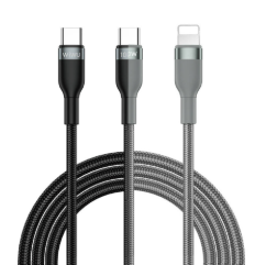 Wiwu Concise 100w 2 İn 1 Pd Data Ve Şarj Kablosu 1.2m Type-c&type-c + Lightning C029