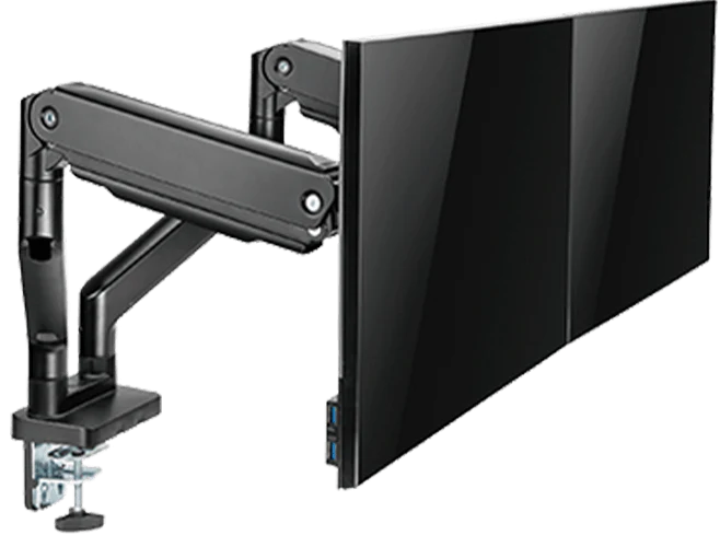 Twisted Minds TM-60-C012 Çift Monitör Ağır Hizmet Tipi Yay Destekli Monitör Kolu USB Bağlantı Noktası