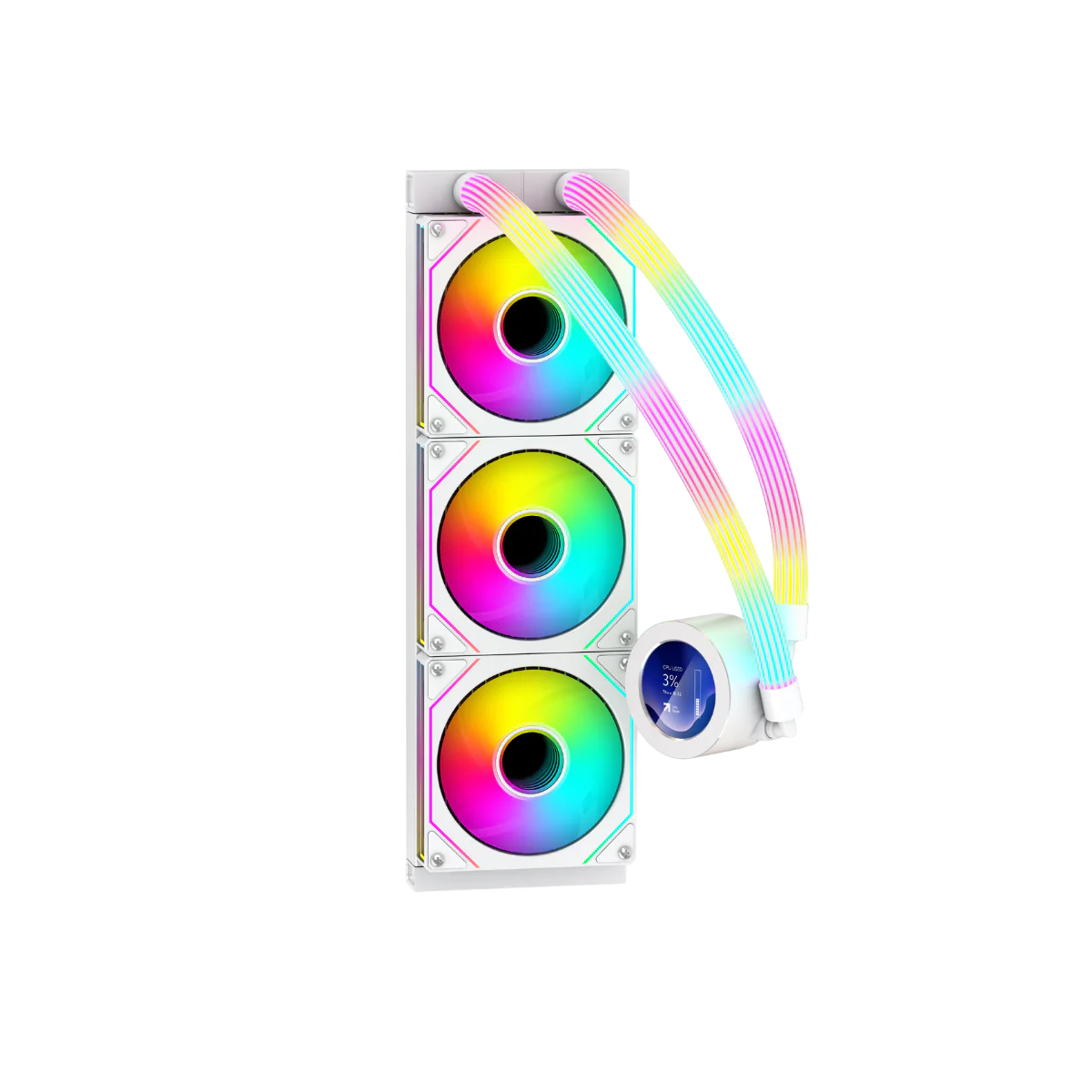 GameOn Kraken N360 360mm 1800 RPM, LCD Ekran Sıvı CPU Soğutucu, Beyaz