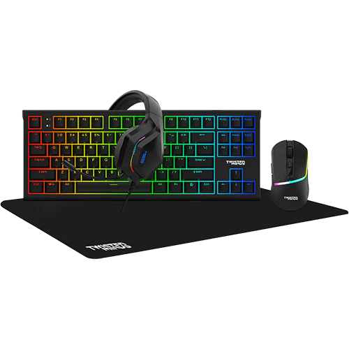 Twisted Minds TM-HORIZON-X 4ü 1 Arada Oyun Paketi, RGB Kulaklık, Multimedya Klavye, Mouse Pad