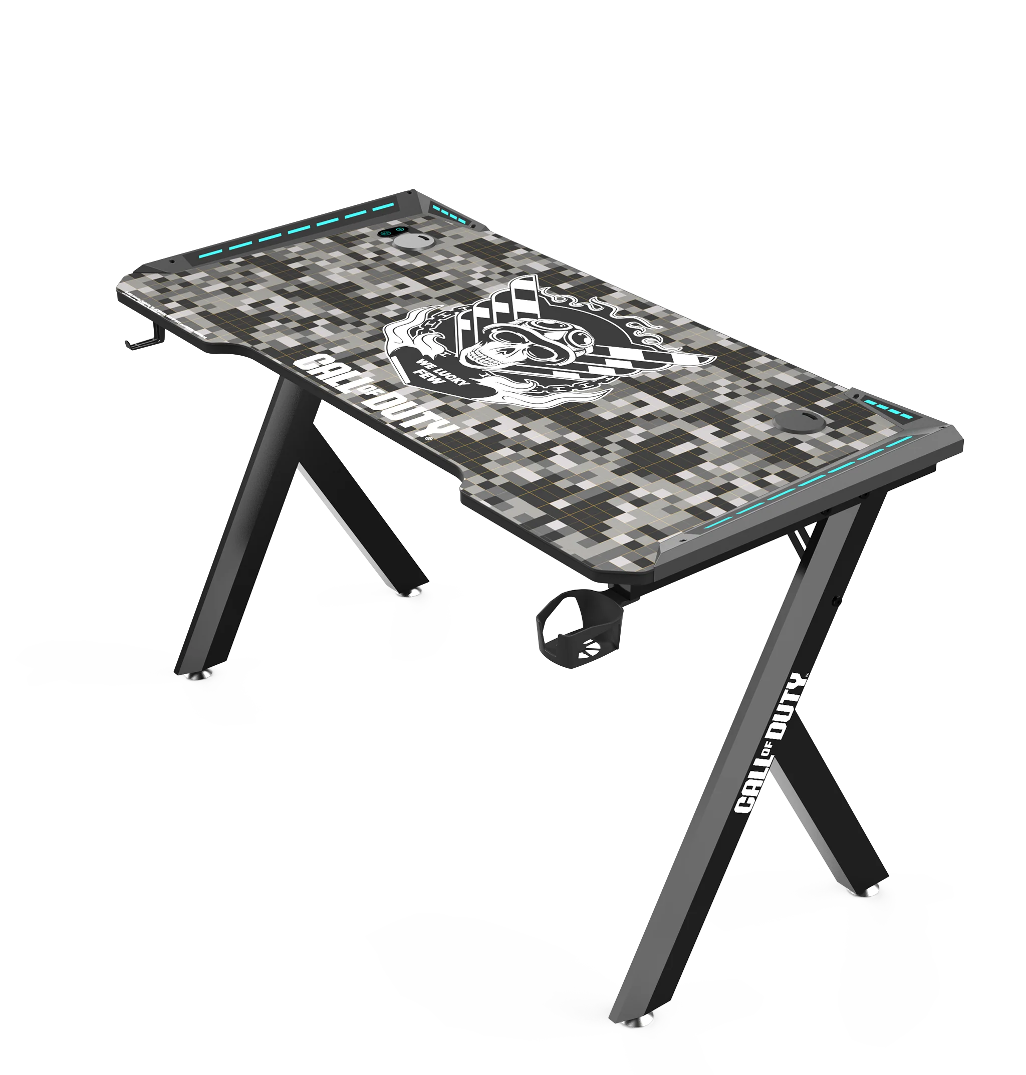 GameOn Call Of Duty Hawksbill Serisi RGB Akan Işıklı Oyuncu Masası, Siyah/Gri