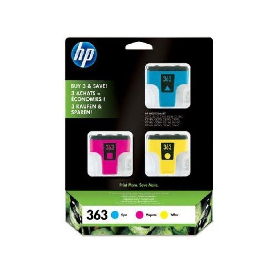 HP CB333EE 363 3-Lü Paket Orijinal Mürekkep Kartuşu, Renkli