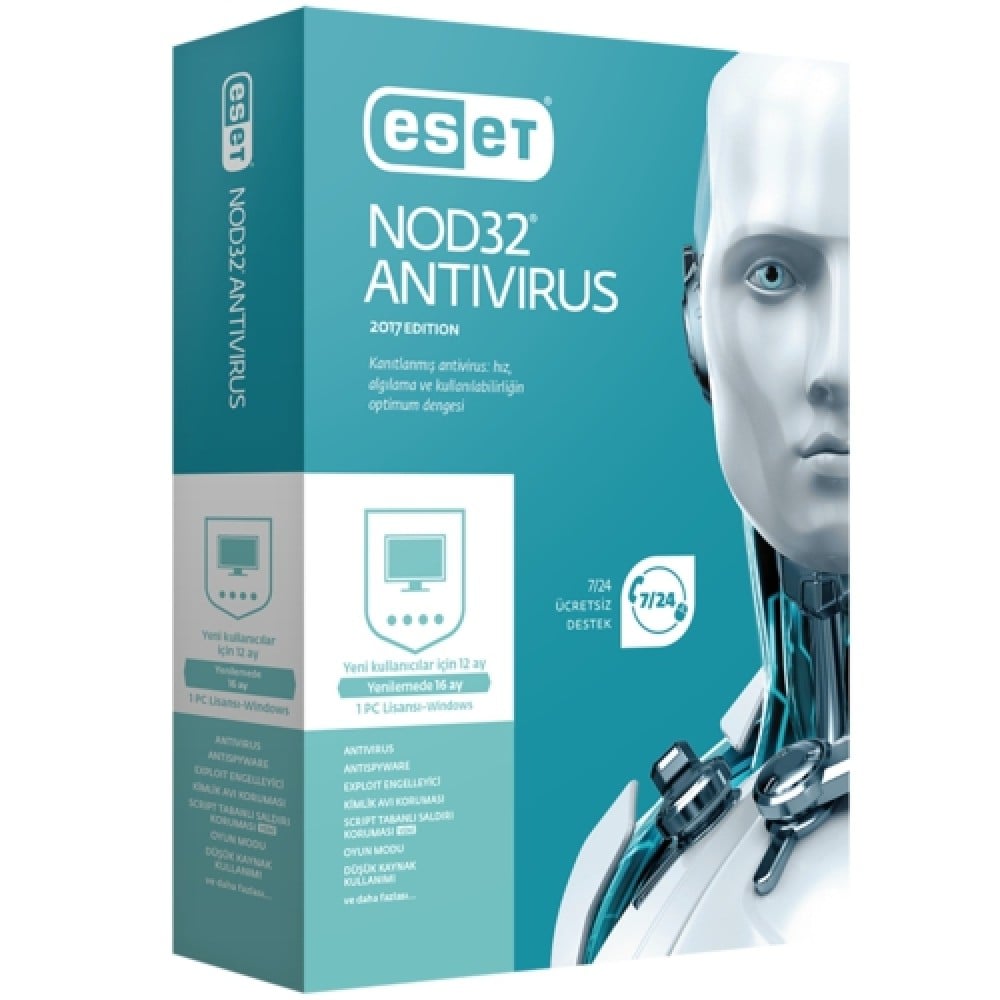Eset NOD32 V10 Antivirüs 1 Kullanıcı 1 Yıl Güvenlik, Antivirüs Programı