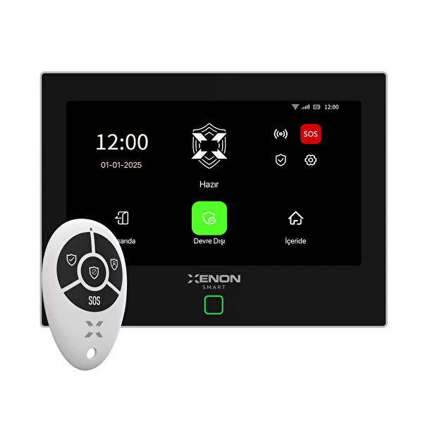 Xenon Smart X7570 Akıllı Alarm Güvenlik Kiti Dokunmatik Ekran,Kumanda, Kapı Pencere Sensörü