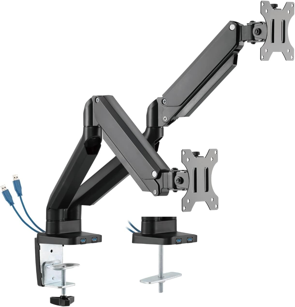 Twisted Minds TM-26-C012U Çift Monitör Alüminyum İnce Mekanik Yaylı USB Monitör Kolu