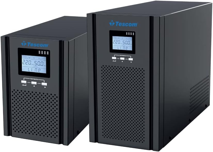 Tescom TEOS+ 1 KVA 1F/1F (2x 7AH) 4-8dk Online Kesintisiz UPS