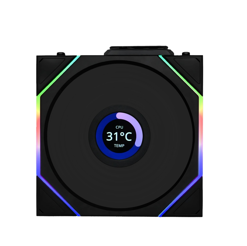 Lian Li Reverse G99.12RTLLCD1W1B.00 Uni Fan LCD TL Wireless 1x120mm Kasa Fanı, Siyah