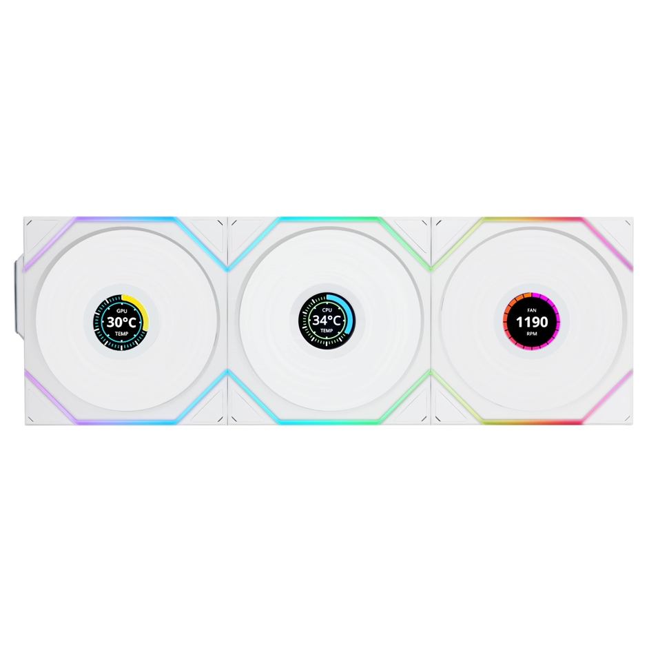 Lian Li Reverse G99.12RTLLCD1W3W.00 Uni Fan TL Wireless 3x120mm Kasa Fanı, Beyaz