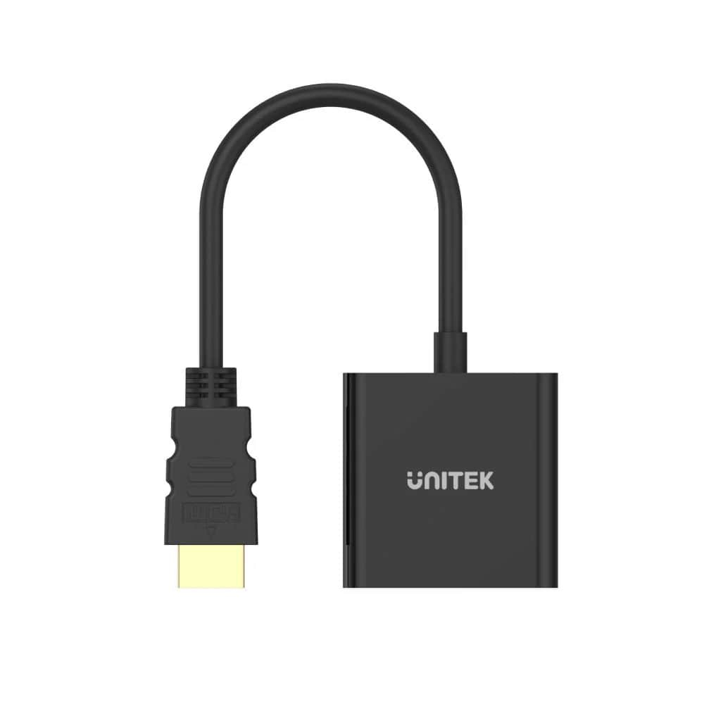 Unitek Y-6333 HDMI to VGA/3.5MM Ses Destekli Siyah Dönüştürücü Kablo