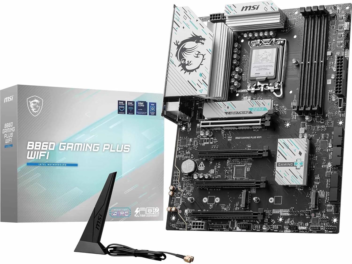 MSI B860 Gaming Plus Wi-Fi Intel B860 Soket 1851 DDR5 8800+(OC)MHz ATX Gaming Anakart