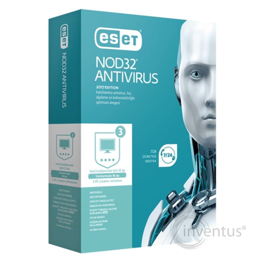 Eset NOD32 V10 Internet Security 3 Kullanıcı 1 Yıl Güvenlik, Antivirüs Programı