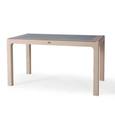 Heniver 90X150cm Camlı Masa
