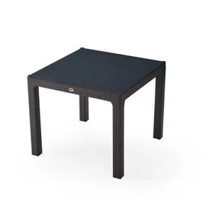 Heniver Rattan 90X90cm Camlı Masa