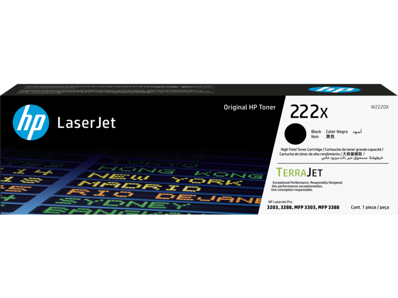 HP 222X W2220X Yüksek Kapasiteli Orijinal LaserJet Toner, Siyah