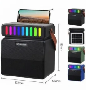Newvew Wireless Solar Speaker Rgb Nv-9106