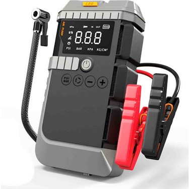 4in1 Akü Şarjı/lastik Kompresörü/fener/powerbank Cihazı Jump Starter Ah-185