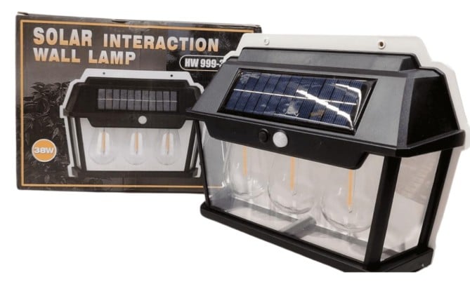 Solar İnteraction Solar Enerjili 3lü Duvar Lambası 38w Hw999-3w