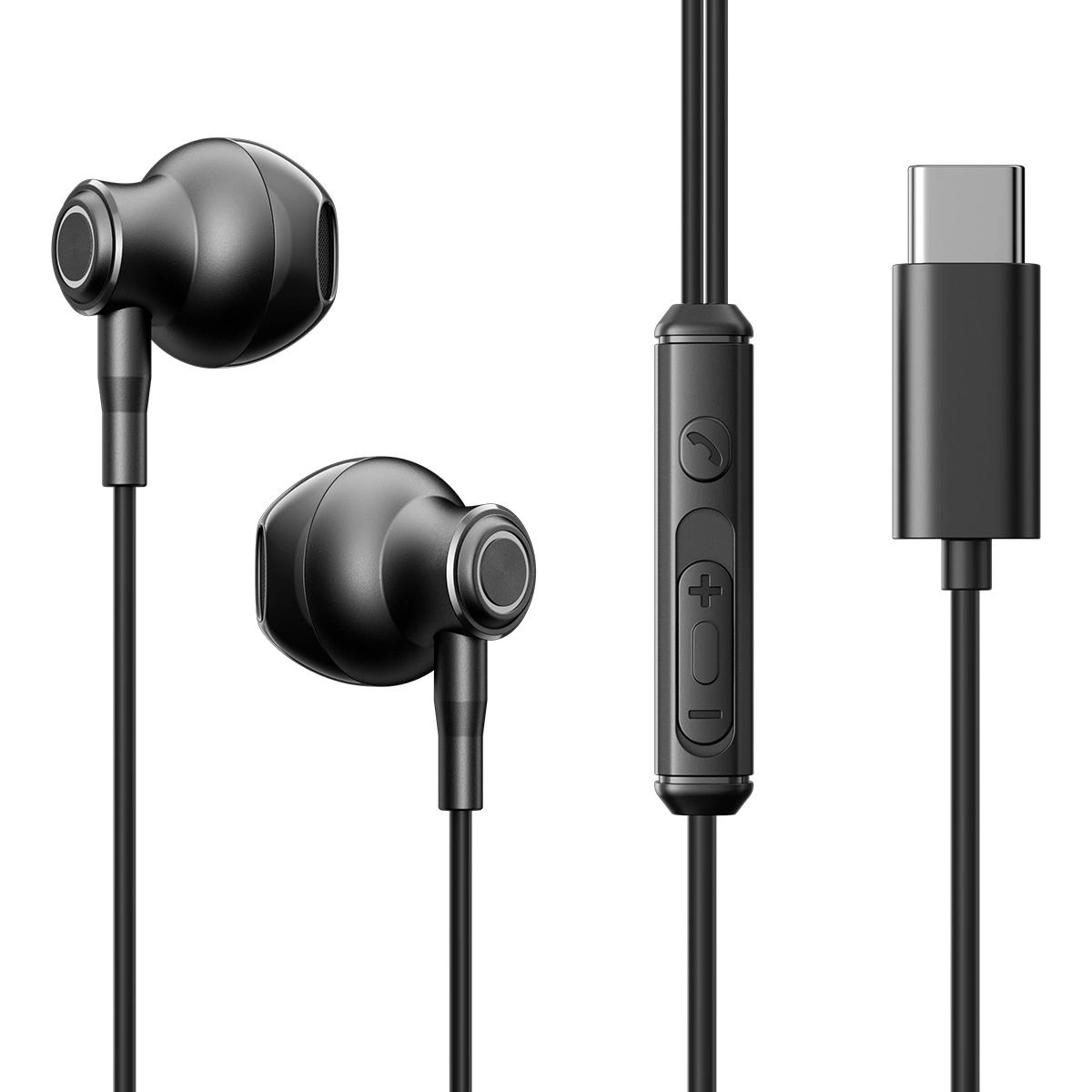 Joyroom JR-EC07 Kablolu Type-C Mikrofonlu Kulaklık, Siyah