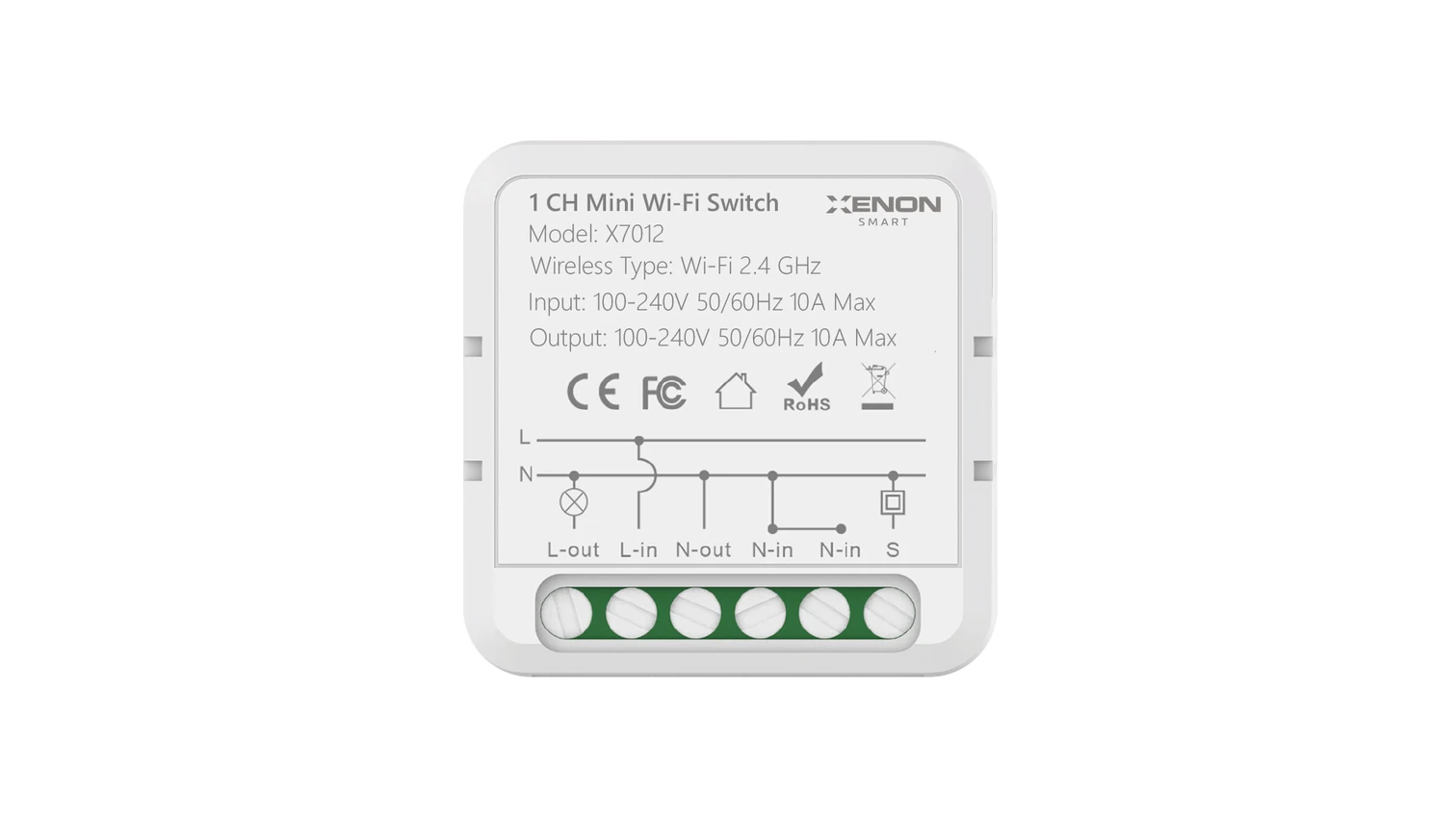 Xenon Smart X7012 Tekli Çıkışlı Wi-Fi Akıllı Röle Kanal Anahtar Smart Switch Modülü