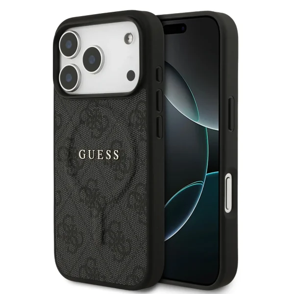 Guess Magsafe 4g Pu Deri Kılıf (klasik Logolu) iPhone 17 Pro Max - Siyah Guohmp17xp4msegck