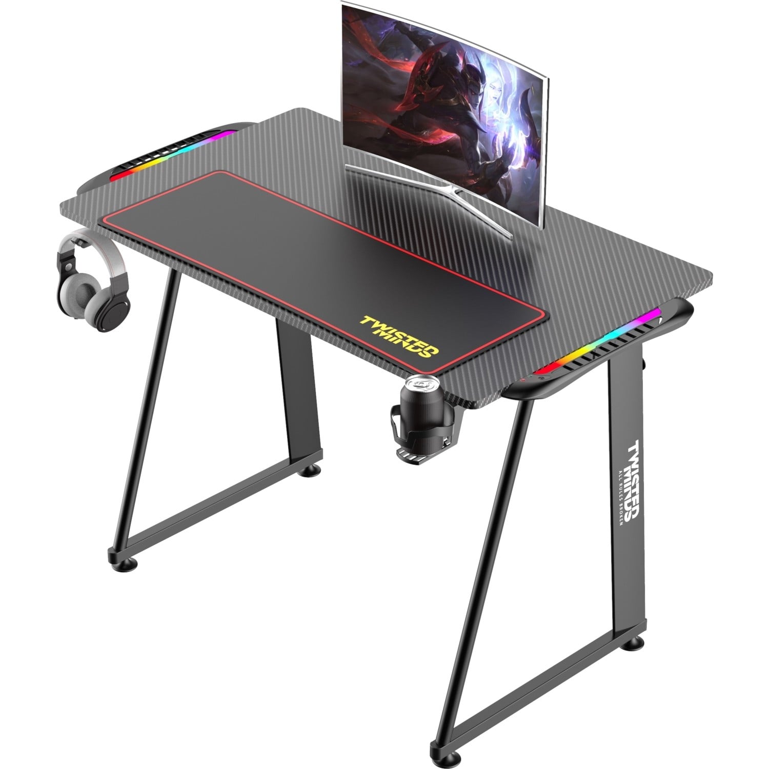 Twisted Minds A Desing Karbon Fiber E-Spor RGB Oyuncu Masası