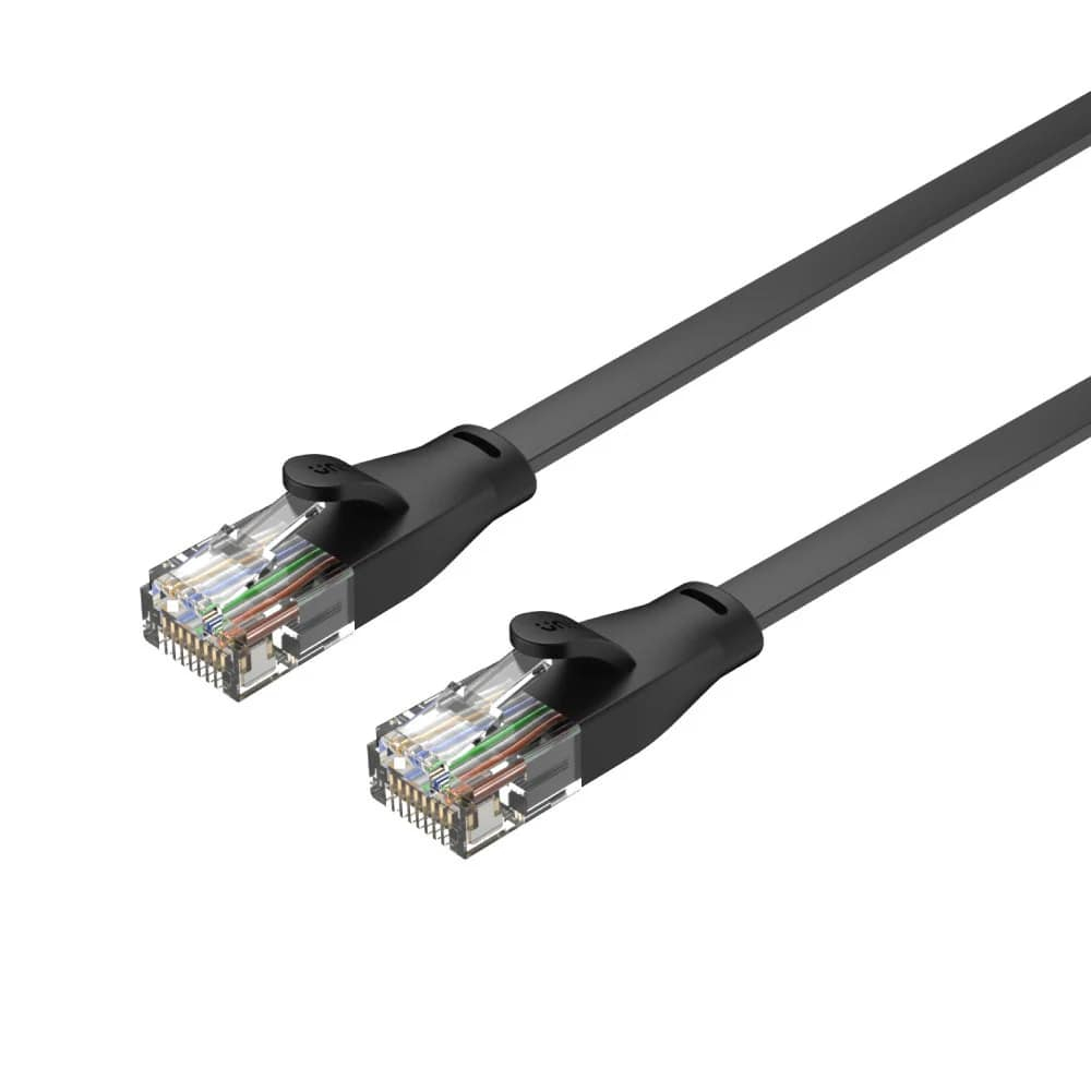 Unitek C1810GBK CAT6 2m Flat Patch Ethernet Kablosu, Siyah