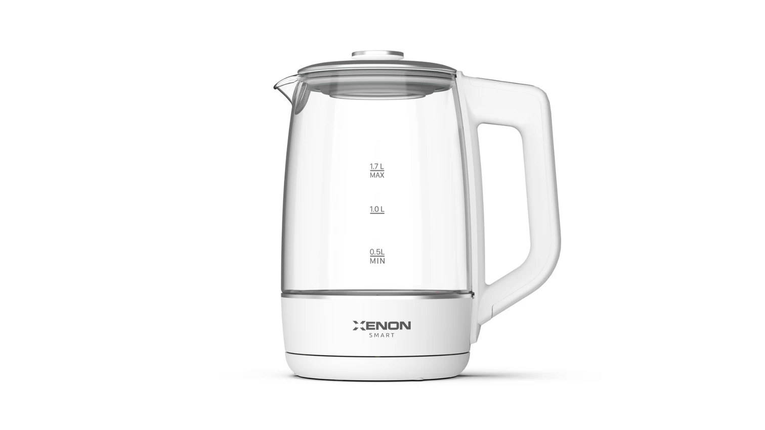 Xenon Smart X7103_M0 1.7 Litre Wi-Fi 2200W App Kontrollü Asistan Desteği Çelik Akıllı Cam Kettle, Beyaz