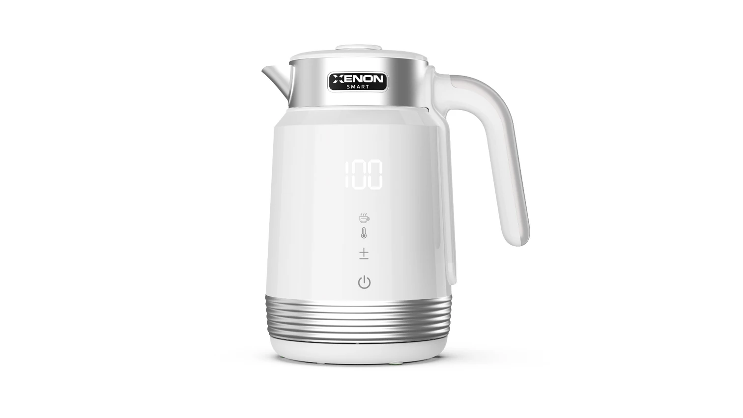 Xenon Smart X7102 1.7 Litre Wi-Fi 2200W App Kontrollü Led Ekranlı Asistan Desteği Çelik Akıllı Kettle, Beyaz
