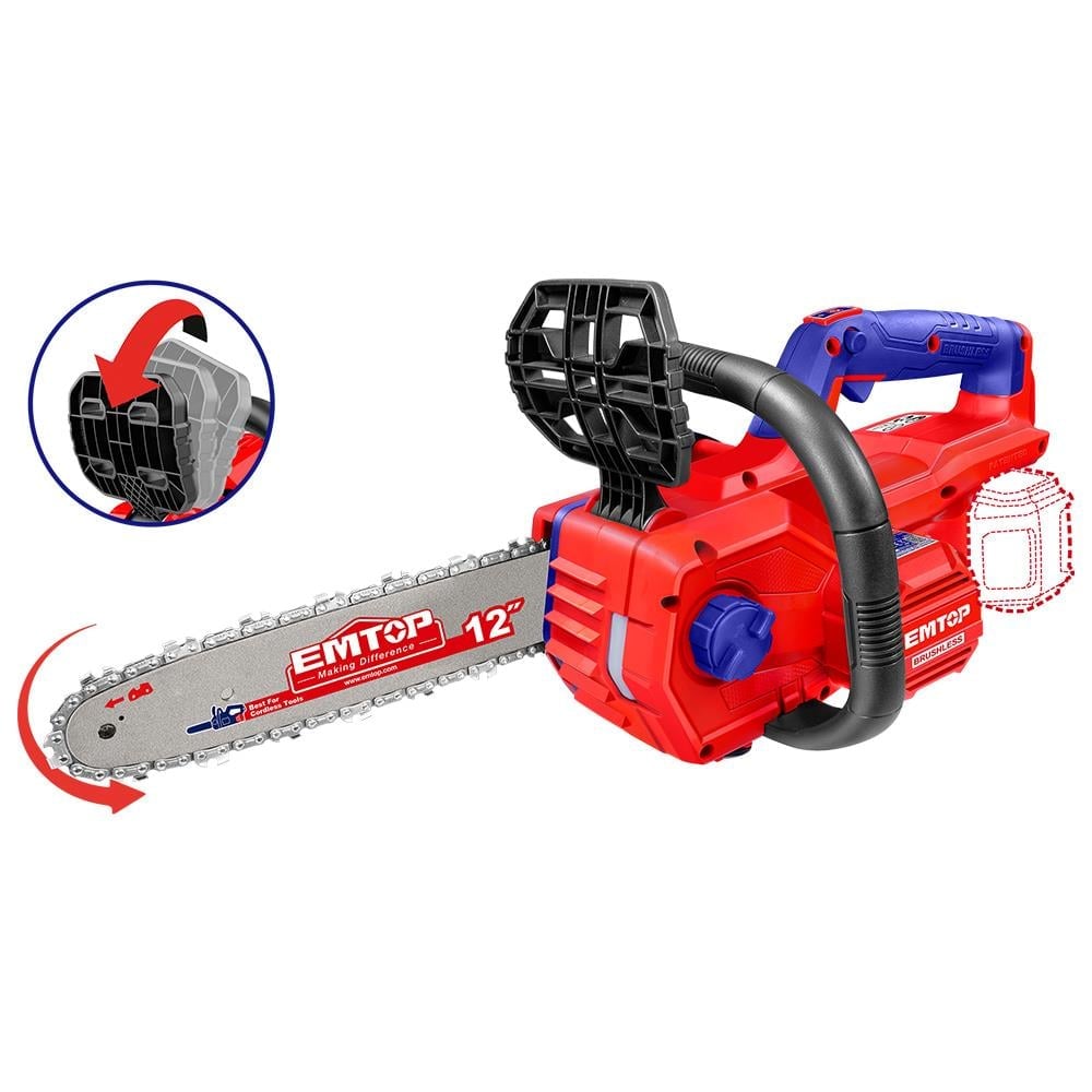 Emtop Akülü Mini Ağaç Motoru 30CM 20V (Sadece Alet)