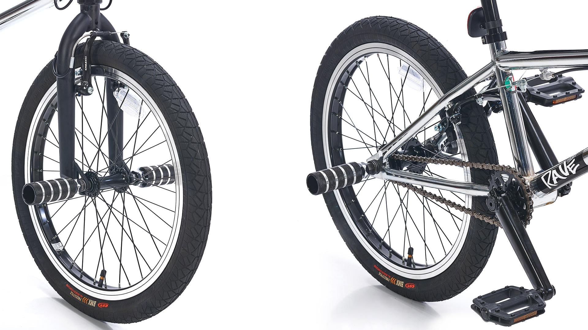 Carraro 20'' Rave Pro Bmx 275H 1-V Vb Krom-Mat Siyah-Beyaz