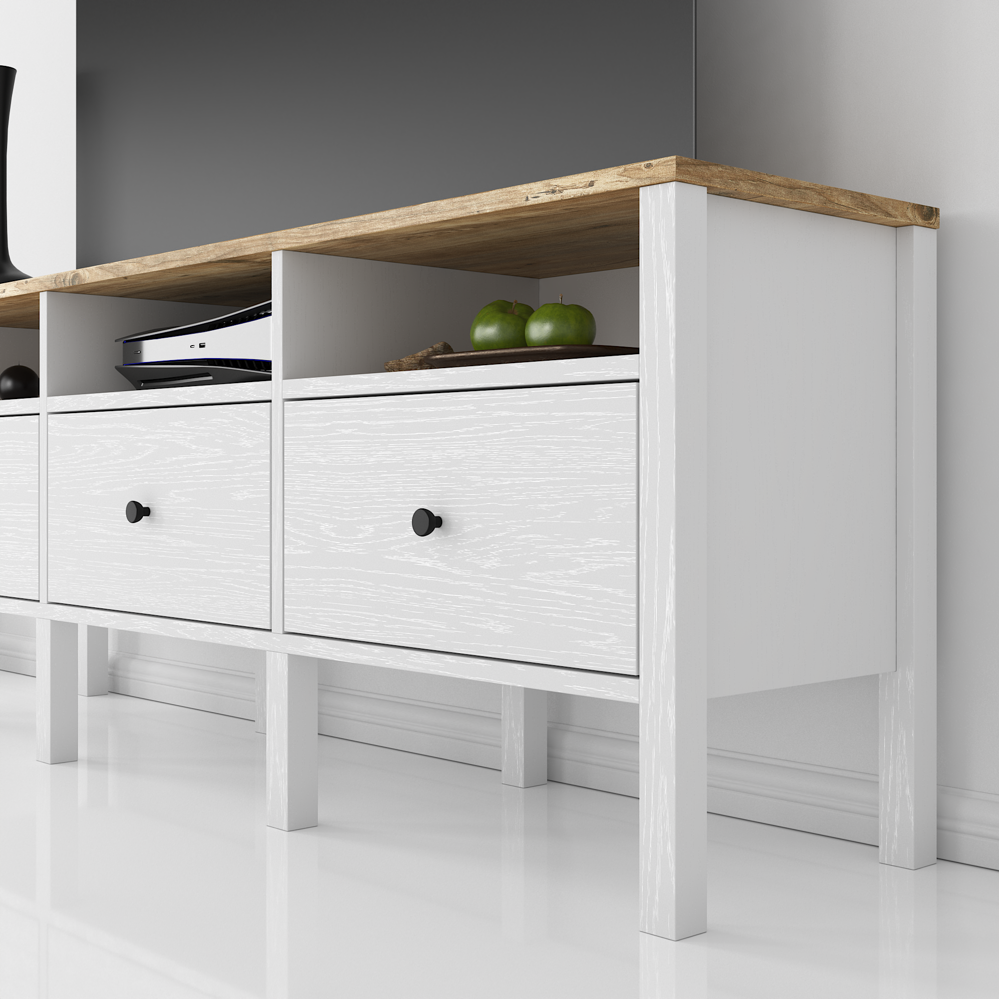 Helen Tv Unitesi Atlantik Çam -Siyah 150CMX57CMX35CM
