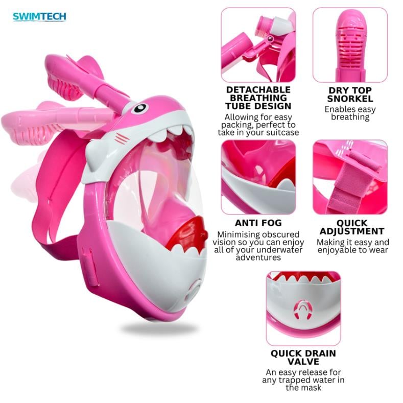 Swimtech Yüzücü Maskesi Çocuk Pembe