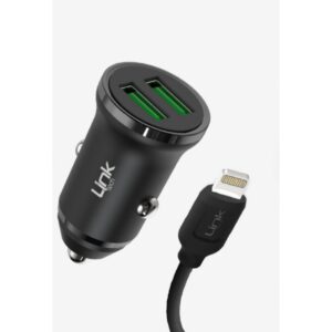 Linktech C482 Çevre Dostu 12w Lightning Kablolu Araç Şarj Aleti