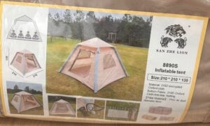 Sanzhe Lion 2555046 Şişme Kamp Çadırı 210x210x135 Inflatable Tent