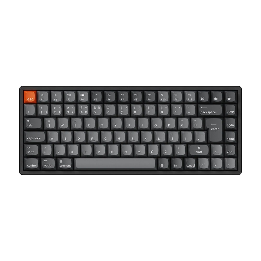 Keychron K2 Max K2M-J1-TR %75 RGB Red Switch Kablosuz TR Mekanik Karbon Gaming Klavye, Siyah