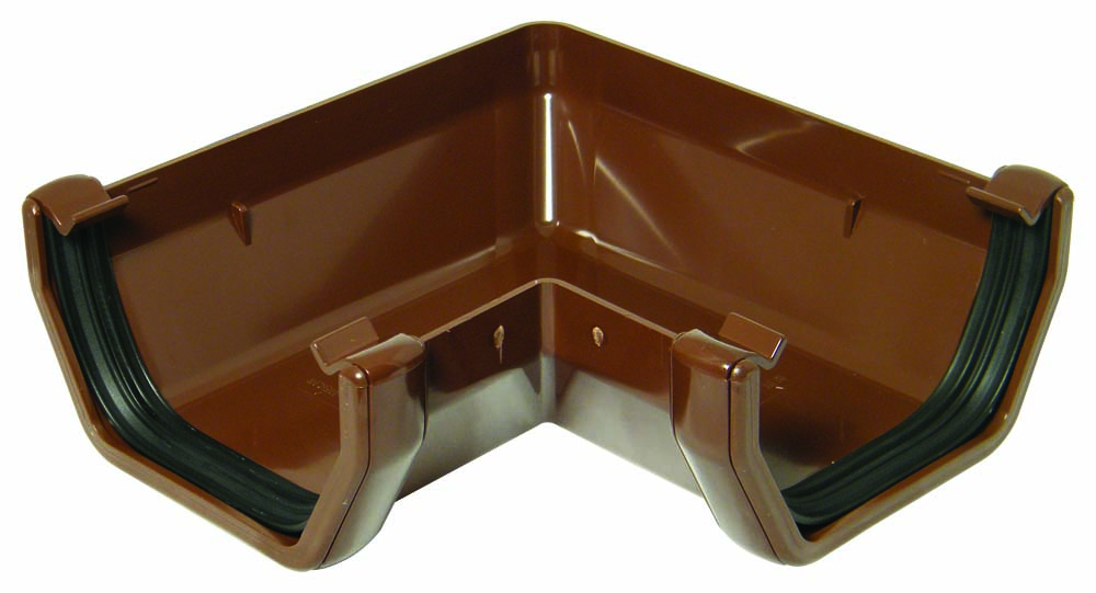 Floplast 114Mm Kare Oluk 90° Açı-Kahverengi