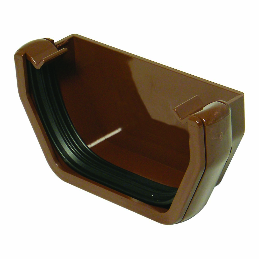 Floplast 114Mm Kare Oluk Dış Tapa-Kahverengi