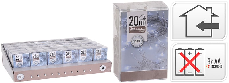 Led Işıklar 20'li Pilli - Beyaz
