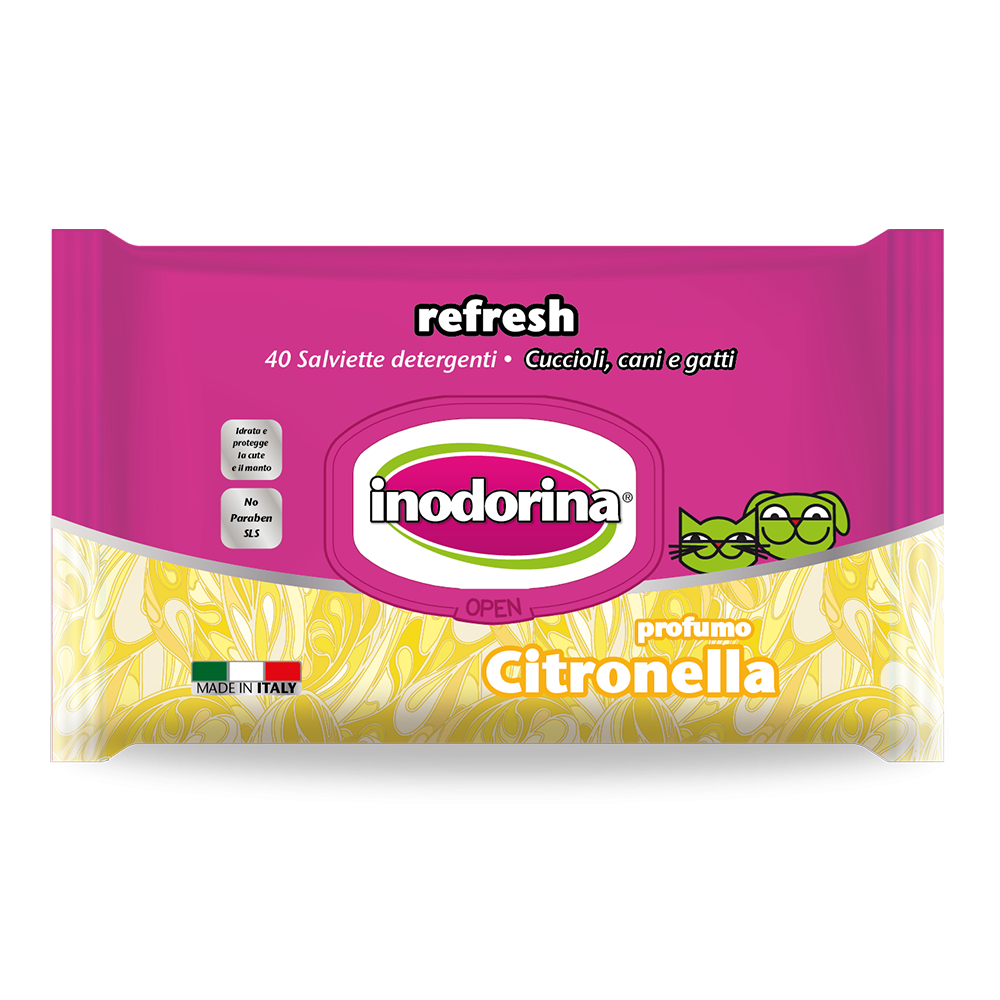 Inodorina Refresh Wipes Citronel 40Pcs