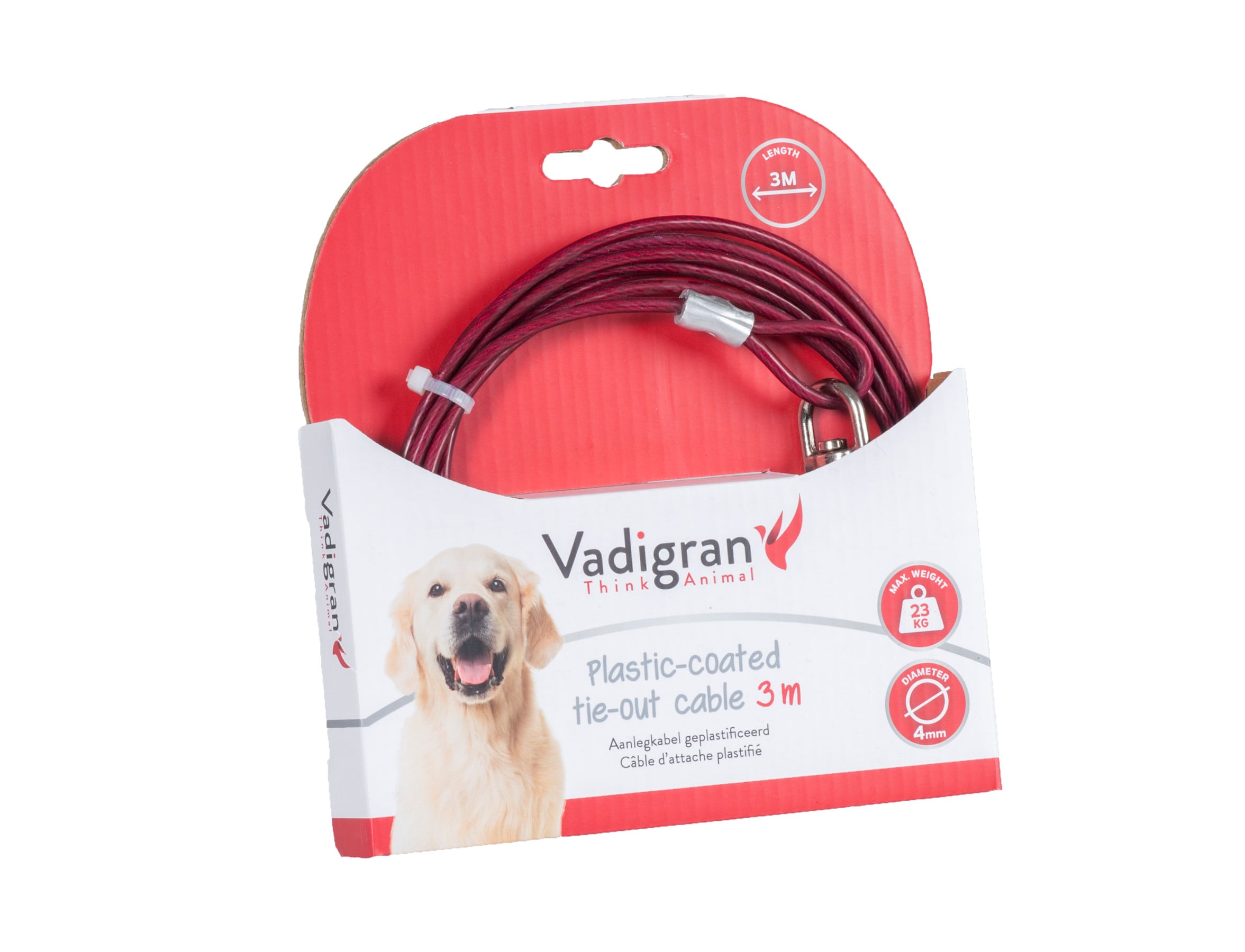 Vadigran Tie Out Cable Red 3M