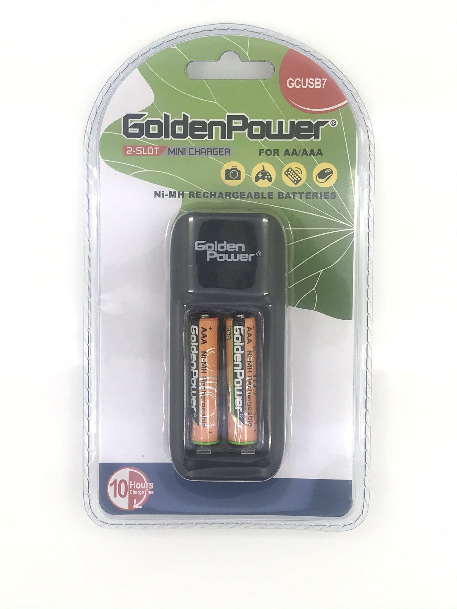 Golden Power AA & AAA Piller İçin Şarj Cihazı - 2 Adet AAA 750 mAh NiMH Pil