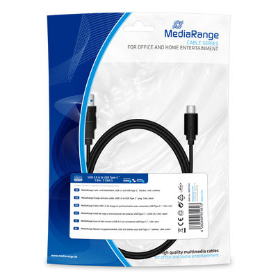 Media Range Mrcs182 Şarj ve Senkronizasyon Type-C Usb 3.1 Kablosu Siyah