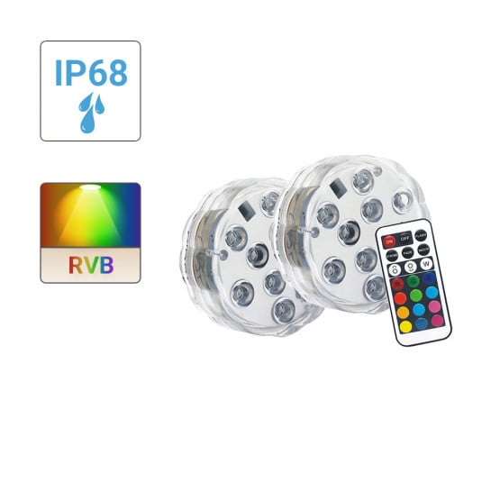 Xanlite 2'li Set Pilli Yüzer Işıklar Ip68 Rvb 2Adet