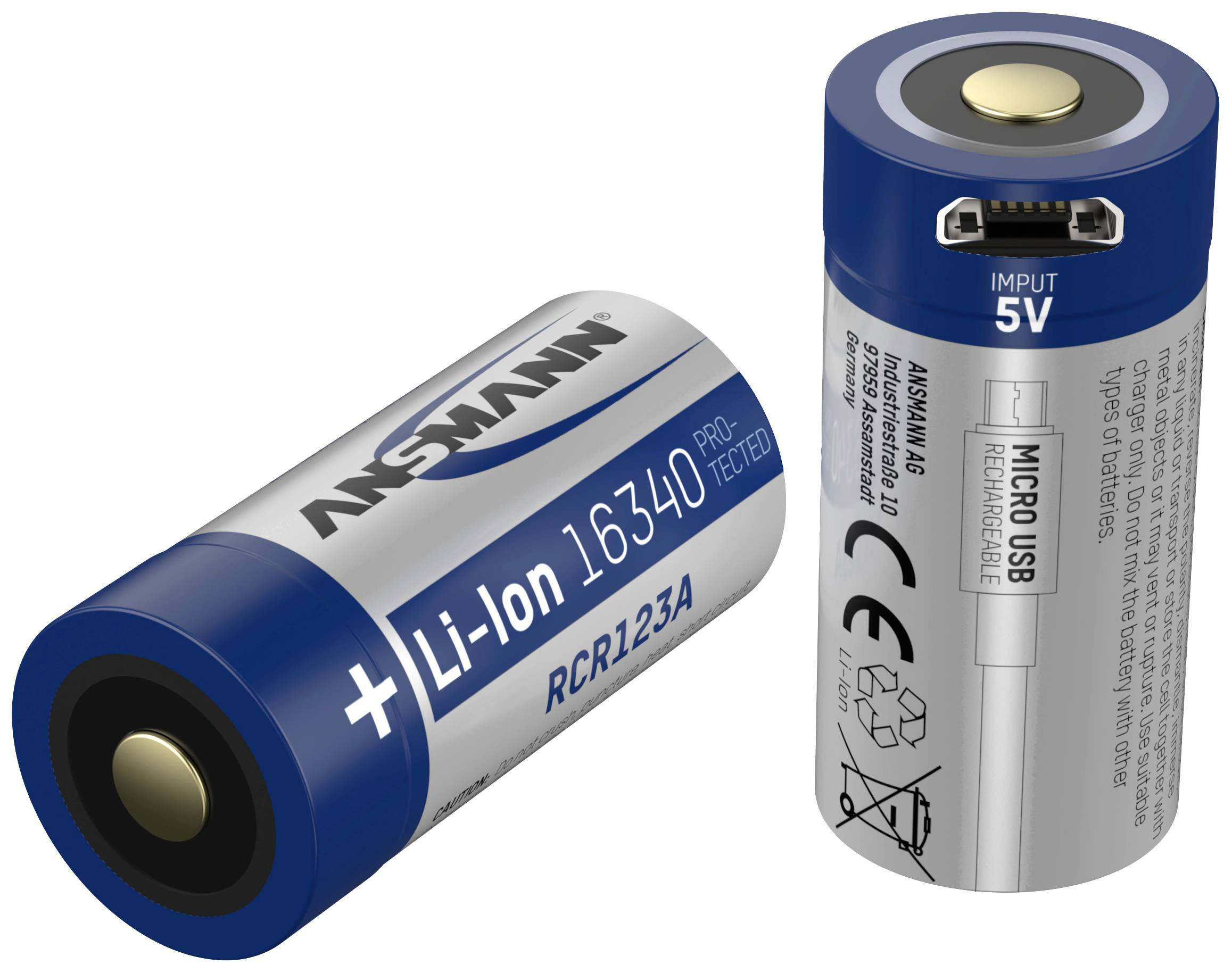 Ansmann Cr123A Li-Ion Şarj Edilebilir Pil 850Mah 3.6V