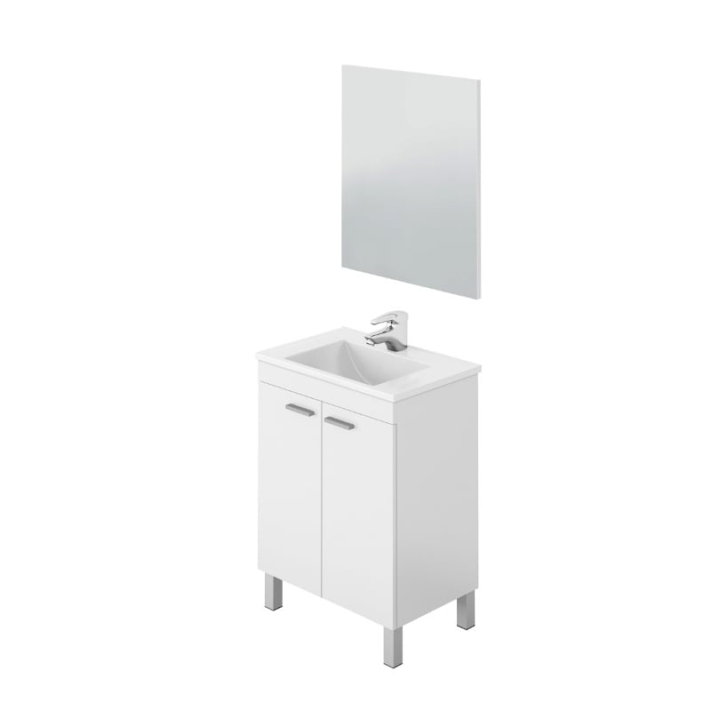 Fores Lc1 Dolaplı 2 Kapı+Ayna+Lavabo 60X45X80Cm Beyaz