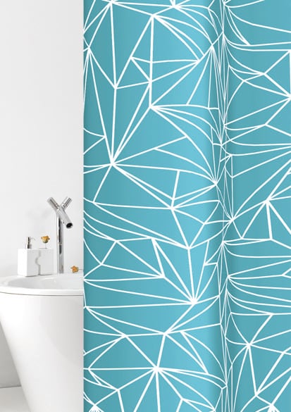 Bacchetta Banyo Perdesi Prisma Celeste 180X200Cm